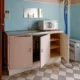 Microondas Balay con el código de error E-3 en la pantalla y la puerta abierta