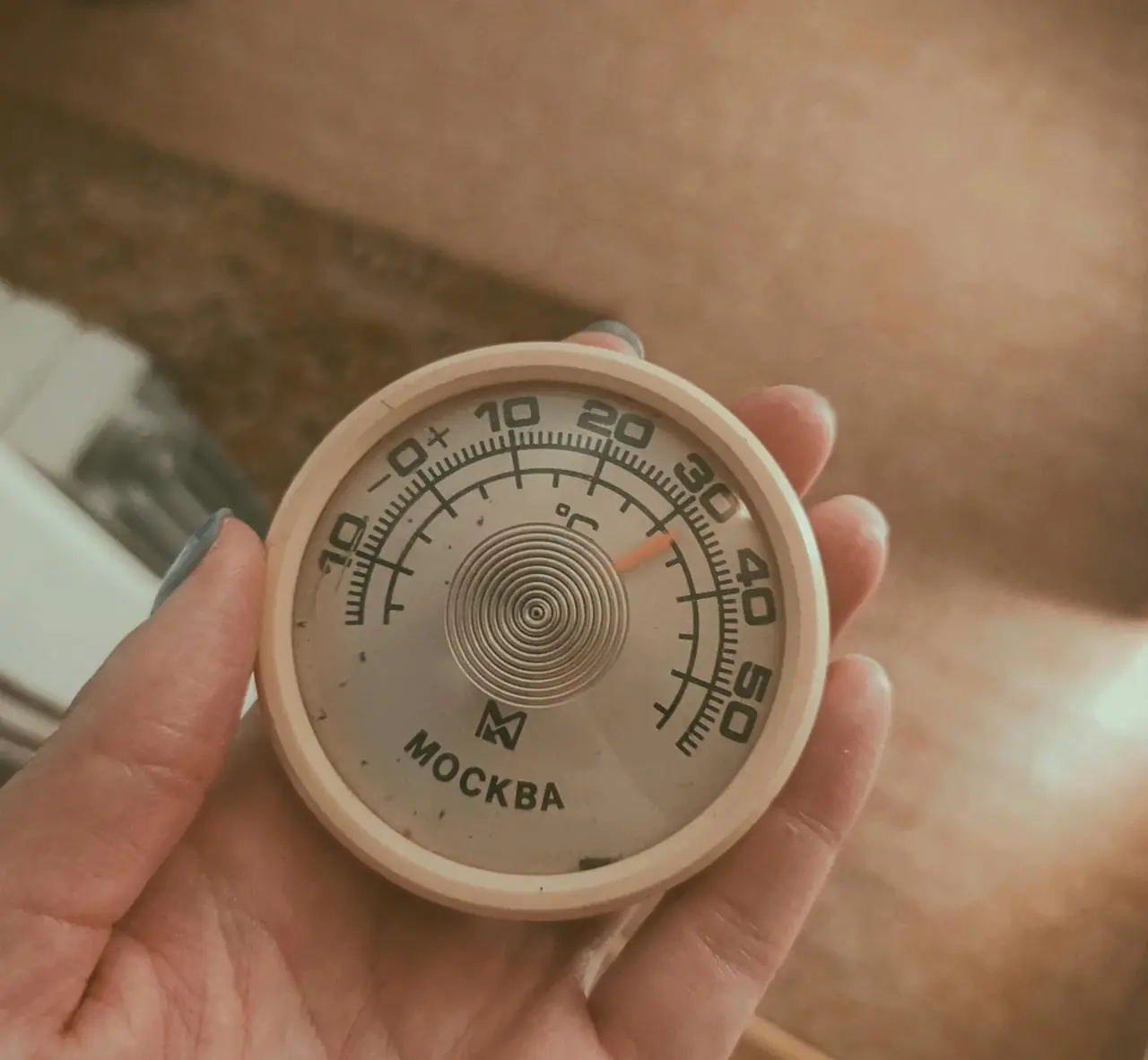 Imagen de un termómetro dentro de la nevera para mantener nevera en perfecto estado.