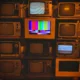 Pantalla de TV con mala imagen Bad image TD Systems TV, interferencias visibles